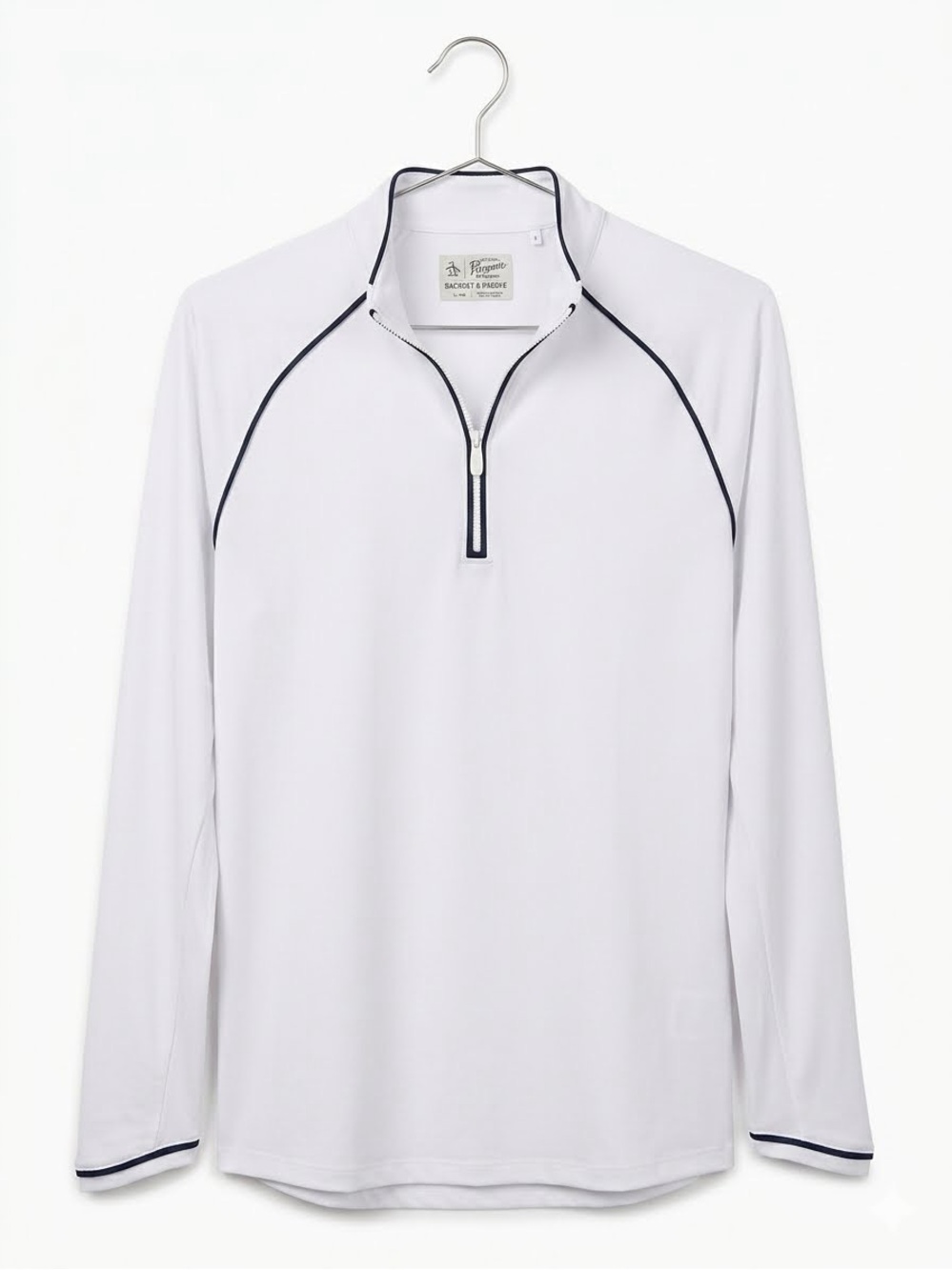 Original Penguin Women's Veronica Zip  Tennis Golf Shirt White Size L